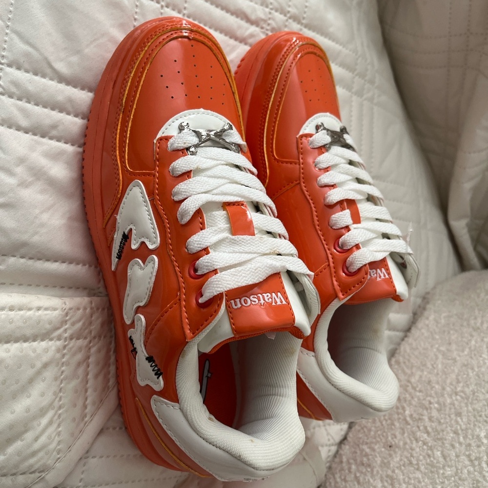 Vibrant Orange Kids Sneakers by